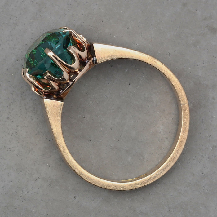 VICTORIAN MINT TOURMALINE RING 14K ROSE GOLD