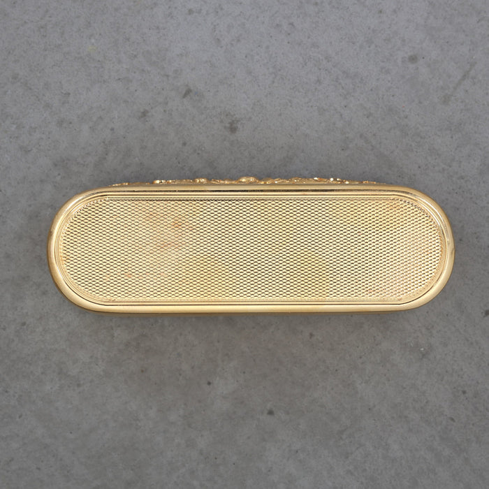 JOHN LINNIT 18K YELLOW GOLD ENGINE TURNED ENGLISH SNUFF BOX