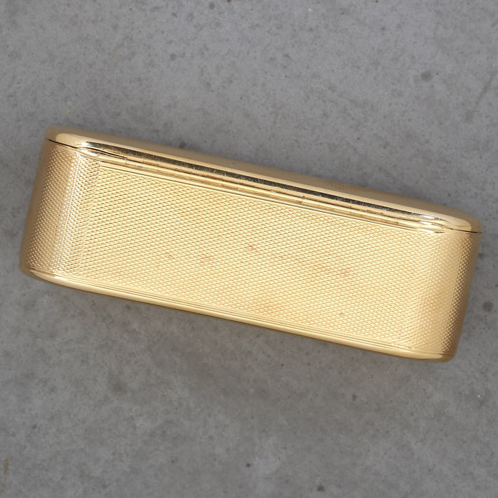 JOHN LINNIT 18K YELLOW GOLD ENGINE TURNED ENGLISH SNUFF BOX