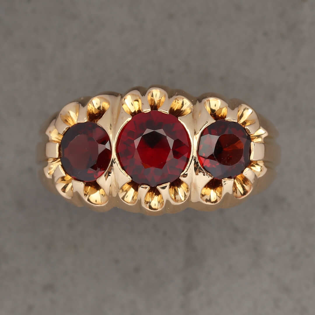 Garnet 3 Stone Gold hotsell Ring