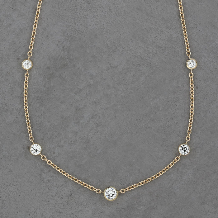 REVIVAL OLD EUROPEAN CUT DIAMONDS BY THE YARD NECKLACE 18K YELLOW GOLD