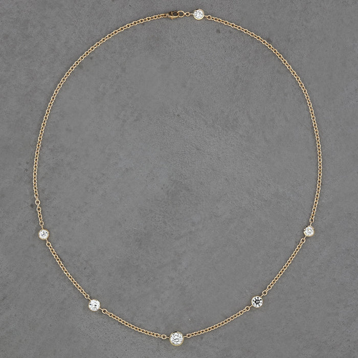 REVIVAL OLD EUROPEAN CUT DIAMONDS BY THE YARD NECKLACE 18K YELLOW GOLD